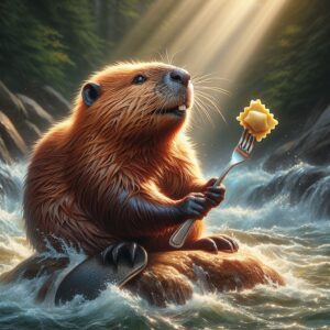 Beaver eating delicious during Lent