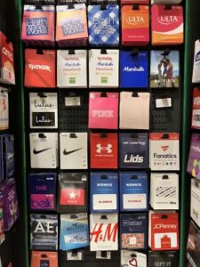 gift cards store display